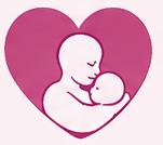 Mother holding baby inside heart